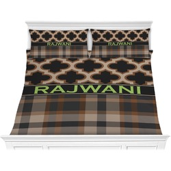 Moroccan & Plaid Comforter Set - King (Personalized)