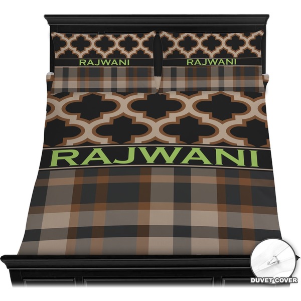 Moroccan & Plaid Bedding Set (Queen) - Duvet