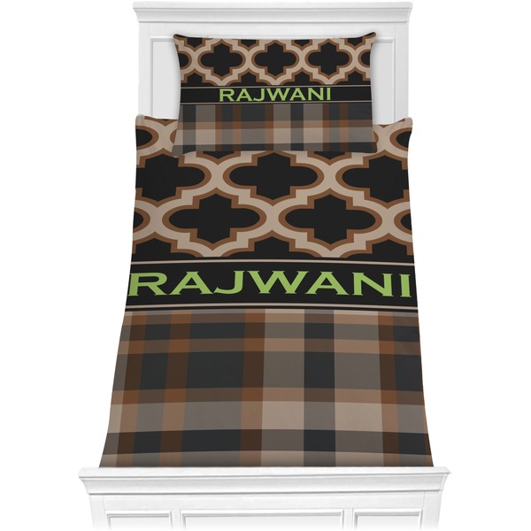 Custom Moroccan & Plaid Comforter Set - Twin XL (Personalized)