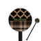Moroccan & Plaid Black Plastic 5.5" Stir Stick - Round - Closeup