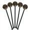 Moroccan & Plaid Black Plastic 5.5" Stir Stick - Round - Fan View