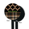 Moroccan & Plaid Black Plastic 5.5" Stir Stick - Single Sided - Round - Front & Back