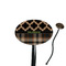 Moroccan & Plaid Black Plastic 7" Stir Stick - Oval - Closeup