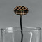 Moroccan & Plaid Black Plastic 7" Stir Stick - Oval - Main