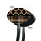 Moroccan & Plaid Black Plastic 7" Stir Stick - Single Sided - Oval - Front & Back