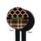 Moroccan & Plaid Black Plastic 7" Stir Stick - Single Sided - Round - Front & Back