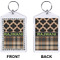 Moroccan & Plaid Bling Keychain (Front + Back)