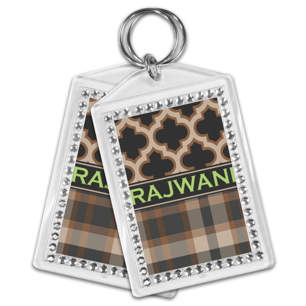 Moroccan & Plaid Bling Keychain - MAIN