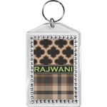 Moroccan & Plaid Bling Keychain (Personalized)