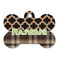 Moroccan & Plaid Bone Shaped Dog ID Tag (Personalized)