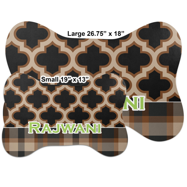 Moroccan & Plaid Bone Shaped Mat Comparison