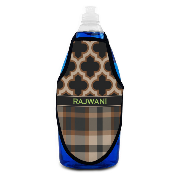 Moroccan & Plaid Bottle Apron - Soap - FRONT