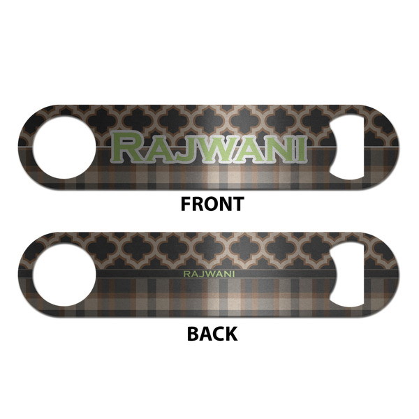 Moroccan & Plaid Bottle Opener - Front & Back
