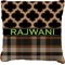 Moroccan & Plaid Faux-Linen Throw Pillow 26" (Personalized)