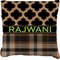 Moroccan & Plaid Faux-Linen Throw Pillow (Personalized)