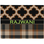 Moroccan & Plaid Woven Fabric Placemat - Twill w/ Name or Text
