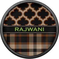 Moroccan & Plaid Cabinet Knob (Black) (Personalized)