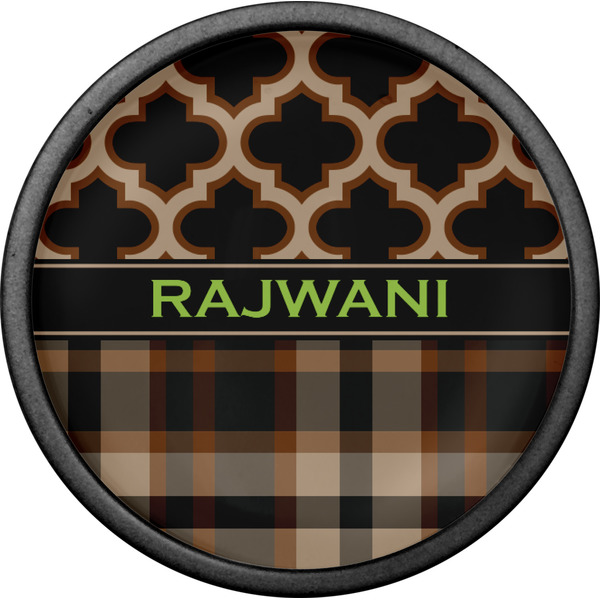 Moroccan & Plaid Cabinet Knob - Black - Front