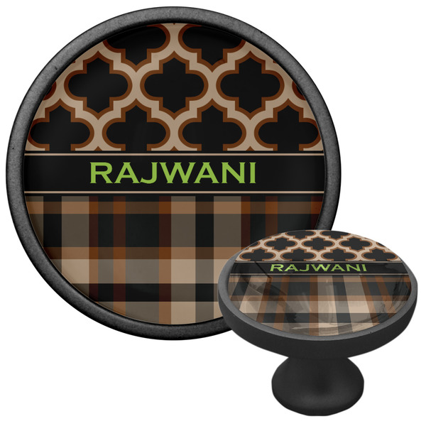 Moroccan & Plaid Cabinet Knob - Black - Multi Angle