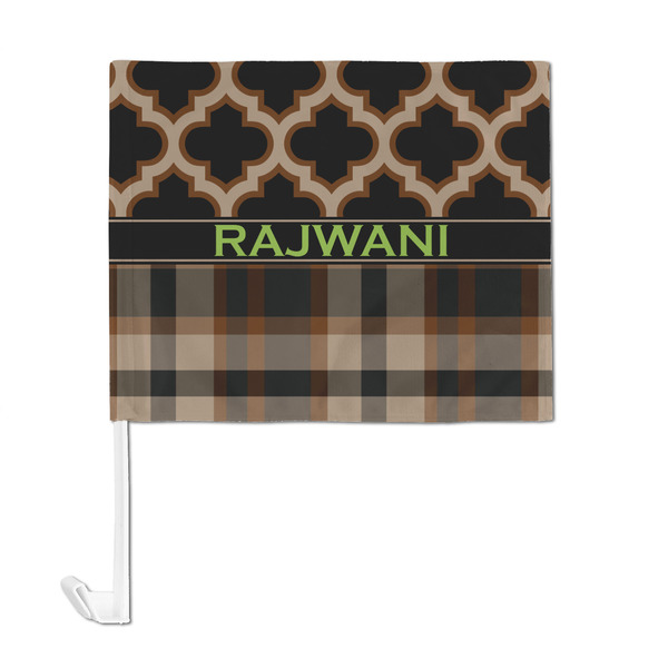 Moroccan & Plaid Car Flag - Large - FRONT