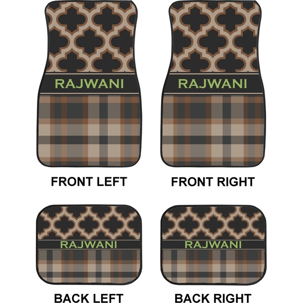 Moroccan & Plaid Car Floor Mats Set (2F + 2B)