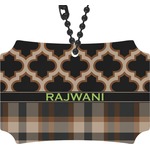 Moroccan & Plaid Rear View Mirror Ornament (Personalized)