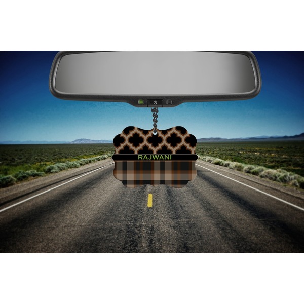 Moroccan & Plaid Car Ornament (Road)