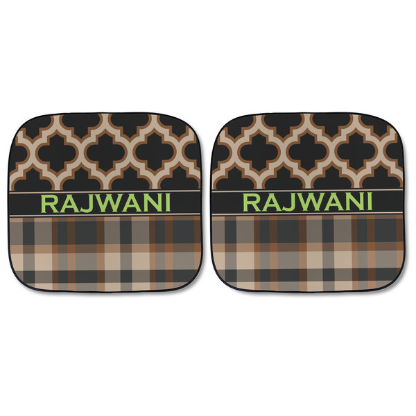 Moroccan & Plaid Car Sun Shades - FRONT