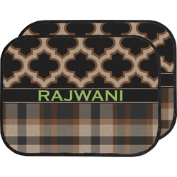 Moroccan & Plaid Car Floor Mats (Back Seat) (Personalized)