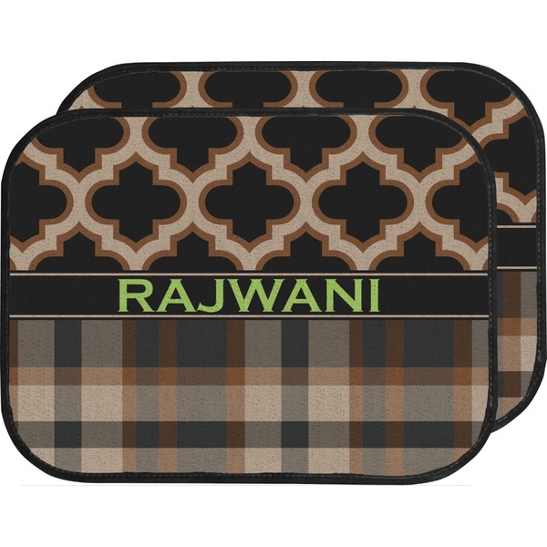 Moroccan & Plaid Custom Car Floor Mats (Back Seat)