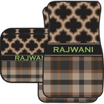 Moroccan & Plaid Car Floor Mats Set - 2 Front & 2 Back (Personalized)