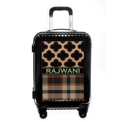 Moroccan & Plaid Carry On Hard Shell Suitcase (Personalized)