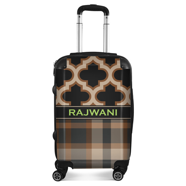 Custom Moroccan & Plaid Suitcase - 20" Carry On (Personalized)