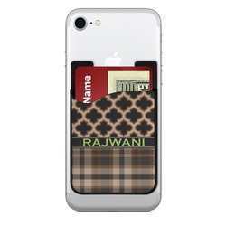 Moroccan & Plaid 2-in-1 Cell Phone Credit Card Holder & Screen Cleaner (Personalized)