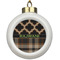 Moroccan & Plaid Ceramic Ball Ornament (Personalized)