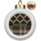 Moroccan & Plaid Ceramic Ball Ornaments - Poinsettia Garland (Personalized)