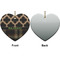 Moroccan & Plaid Ceramic Flat Ornament - Heart Front & Back (APPROVAL)