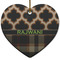 Moroccan & Plaid Ceramic Flat Ornament - Heart (Front)