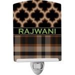 Moroccan & Plaid Ceramic Night Light (Personalized)