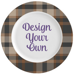 Moroccan & Plaid Ceramic Dinner Plates (Set of 4) (Personalized)