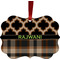 Moroccan & Plaid Christmas Ornament (Front View)