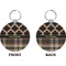 Moroccan & Plaid Circle Keychain (Front + Back)