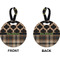 Moroccan & Plaid Circle Luggage Tag (Front + Back)