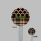 Moroccan & Plaid Clear Plastic 7" Stir Stick - Round - Front & Back