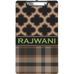 Moroccan & Plaid Clipboard (Legal Size) (Personalized)