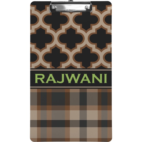 Custom Moroccan & Plaid Clipboard (Legal Size) (Personalized)