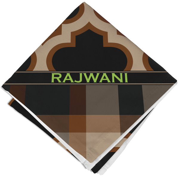 Custom Moroccan & Plaid Cloth Napkin w/ Name or Text