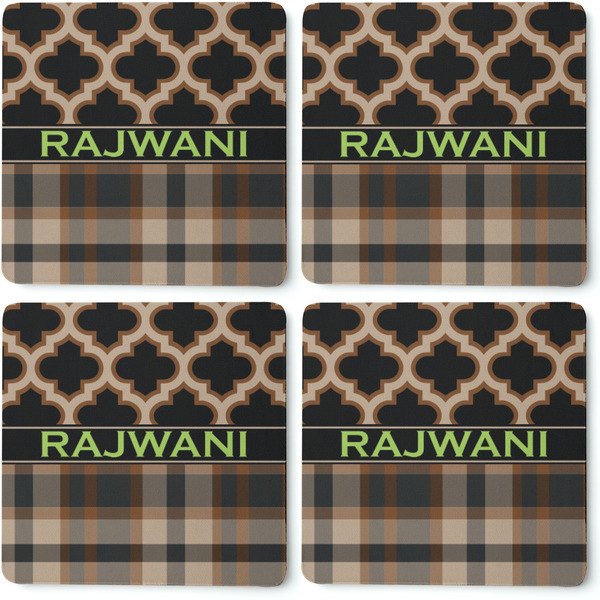 Moroccan & Plaid Coaster Rubber Back - Apvl