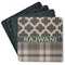 Moroccan & Plaid Square Rubber Backed Coasters - Set of 4 (Personalized)