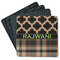 Moroccan & Plaid Square Rubber Backed Coasters - Set of 4 (Personalized)